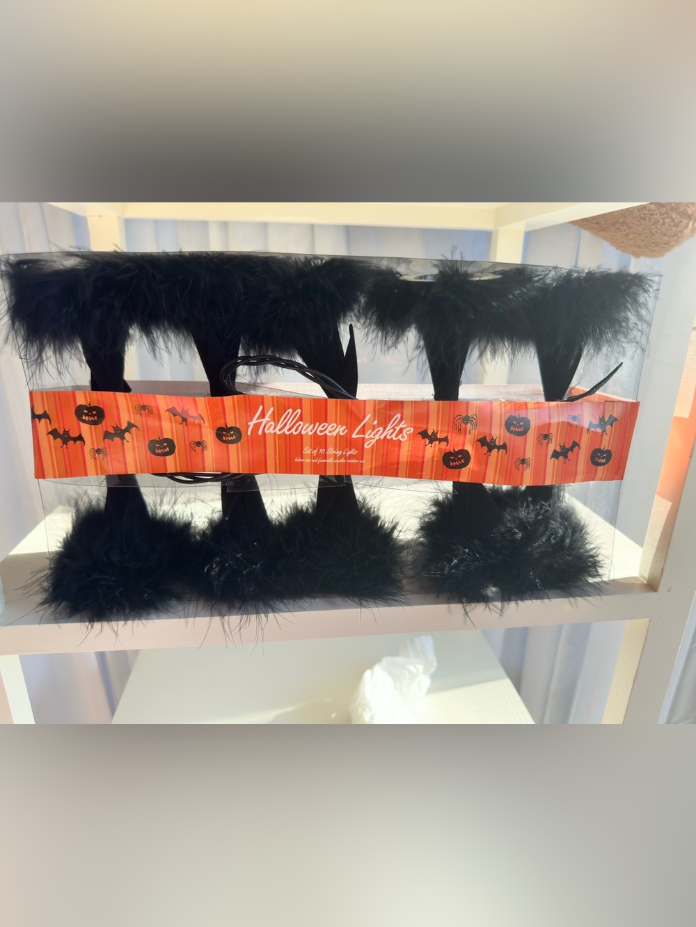 🧙‍♀️ Witch hat Halloween Lights velvet Feather String (10) lights +10 used free